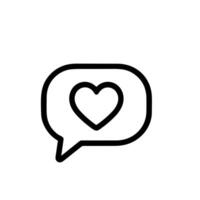 Simple Line Heart in Speech Bubble Message Icon Design vector