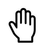 Simple Outline Gesture Hand Stop Sign Symbol Control Interface Icon vector