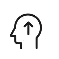 Simple Line Art Head with Arrow Up Symbol Business Concept Icon vector
