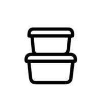 Minimalist Line Art Stacked Container Linear Icon for Food Storage vector