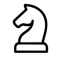 Simple Outline Knight Chess Piece Icon Shape Isolated Element vector