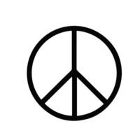 Simple Outline Circle Peace Symbol Shape Icon Design Element vector
