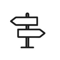 Simple Line Style Directional Arrow Signpost Illustration Guiding Navigation Icon vector