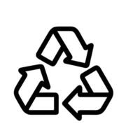 Simple Outline Arrows Recycle Symbol Shape Icon for Environment Concept vector