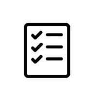 Simple Outline Checklist Document With Check Marks and Lines Icon vector