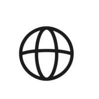 Simple Line Globe Icon Design, Internet World Network Connection Symbol vector