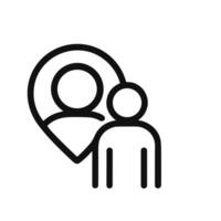 Simple Outline Person Location Pin Marker Sign Shape Icon Design vector
