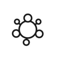 Minimalist Line Art Circle Atom Molecule Structure Abstract Scientific Illustration vector