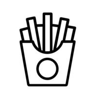 Outline Simple French Fries in a Box Fast Food Icon vector