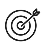 Simple Line Style Target Arrow in Bullseye Goal Achievement Icon vector