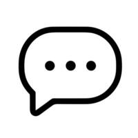 Simple Line Art Speech Bubble with Dots Icon Symbol Graphic vector