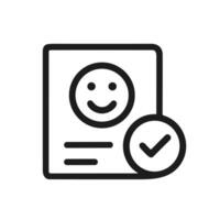 Simple Line Art Profile Verified With Checkmark Symbol Icon Design vector