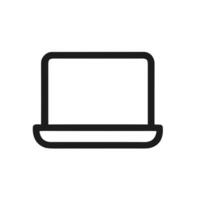Simple Thin Line Laptop Computer Electronic Device Icon Isolated vector