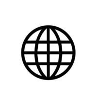Simple Line World Globe Earth Sphere Geographic Navigation Icon vector