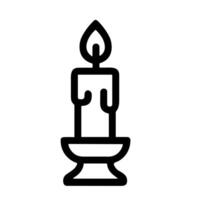 Minimalist Outline Candle Burning Flame Symbol Shape Icon Graphic Element vector