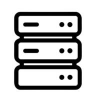 Minimalist Outline Stacked Server Hosting Data Storage Line Icon Symbol vector