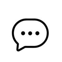 Minimalist Line Art Chat Bubble Speech Conversation Interface Icon vector