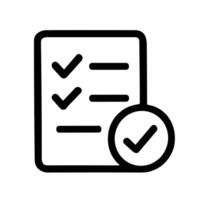 Minimalist Outline Checklist with Circle Checkmark Sign Shape Icon Element vector