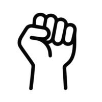 Simple Line Style Raised Fist Protest Symbol Graphic Element Icon vector