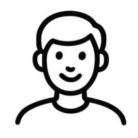 Simple Outline Avatar Man Smiling Face Profile User Interface Icon vector