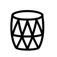 Simple Outline Musical Drum Instrument with Geometric Pattern Icon vector