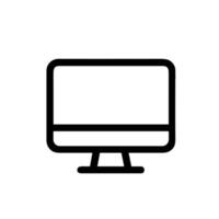 Simple Outline Desktop Computer Screen Display Monitor Line Icon vector