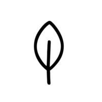 Minimalist Outline Single Leaf Simple Nature Icon Botanical Illustration vector