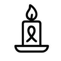 Simple Outline Ribbon Candle Line Art Icon Design Element Illustration vector