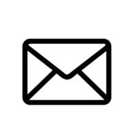 Simple Line Art Mail Envelope Message Correspondence Communication Icon vector