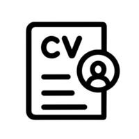 Simple Outline Style Curriculum Vitae Document with User Icon Design vector