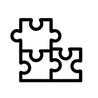 Minimalist Outline Interlocking Puzzle Piece Symbol Graphic Shape Icon Element vector