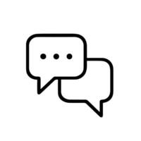 Simple Outline Dialogue Speech Bubbles Talking Communication Message Icon vector