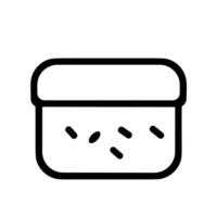 Simple Outline Minimalist Food Container with Seeds Illustration Icon vector
