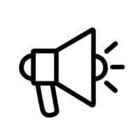 Minimalist Outline Loudspeaker Notification Icon Shape for Marketing and Announcement vector
