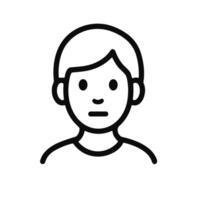 Simple Outline Portrait Man Avatar Person User Profile Line Art vector