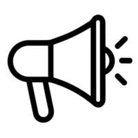 Simple Line Art Loudspeaker Attention Icon Announcement Sound Communication vector
