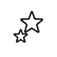 Simple Outline Handdrawn Star Sparkle Shape Decorative Element Icon vector
