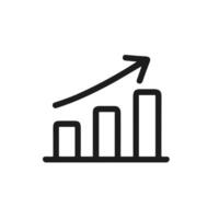 Simple Hand Drawn Chart Growth Arrow Graph Report Diagram Icon vector
