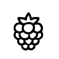 Simple Handdrawn Style Raspberry Berry Fruit Food Element Isolated Icon vector