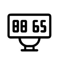 Simple Outline Scoreboard Display Screen Icon Isolated on White Background vector