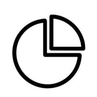 Minimalist Line Art Circle Pie Chart Segment Data Visualization Icon vector