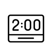 Outline Minimalist Clock Two O'Clock Time Display Interface Icon Element vector