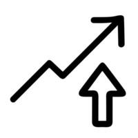 Simple Handdrawn Upward Arrow Growth Chart Icon Element Graphic Design vector