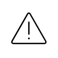 Minimalist Line Style Exclamation Mark Triangle Symbol Design Element vector