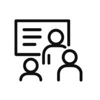 Simple Outline Class Presentation With Students Icon Shape Element vector