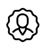Line Art Person User Profile Avatar Inside Rosette Badge Icon vector