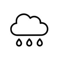 Outline Simple Weather Cloud Rain Drop Element Shape Icon vector