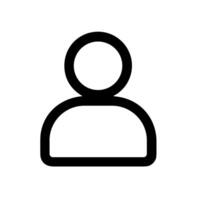 Simple Black Outline Person Profile Avatar User Account Interface Icon vector