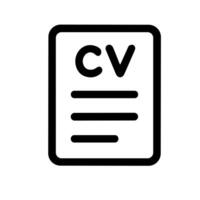 Minimalist Line CV Document Paper Outline Icon Design Element vector