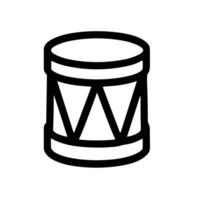 Simple Outline Drum Musical Instrument Percussion with Triangle Pattern Isolated Icon vector